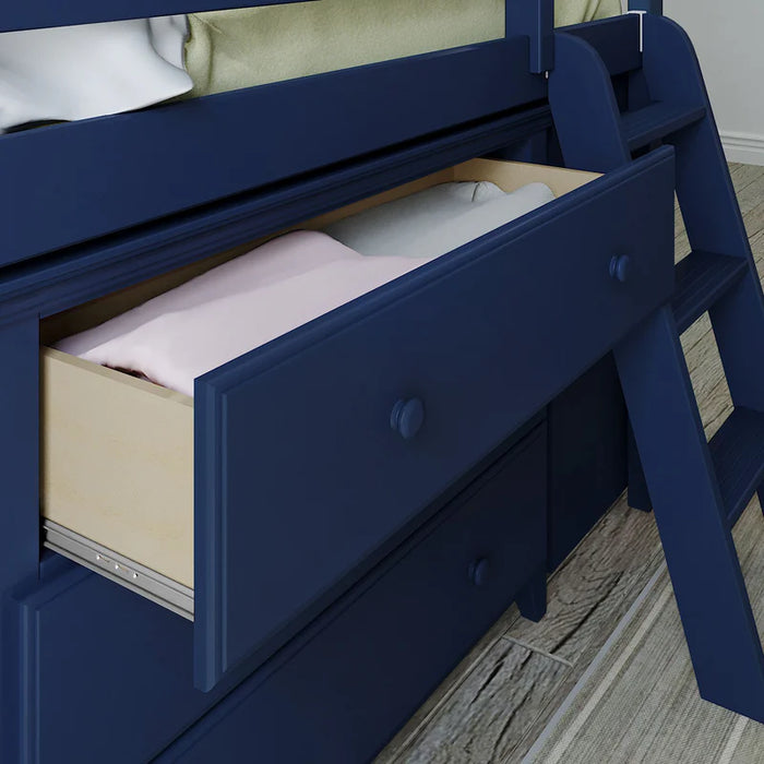 Jackpot Deluxe Twin Storage Loft Bed with Dresser