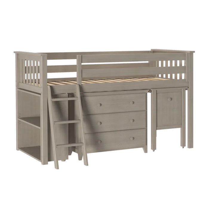 Jackpot Deluxe Twin Storage Loft Bed with Dresser