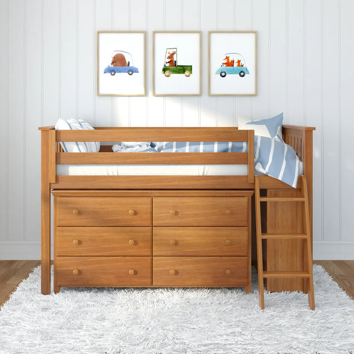 loft beds with dresser Bellemave Low Full Bed Desk and Wood Kids Loft Frame with Cabinet & Storage Shelves & Rolling Portable Desk for Juniors, Teen, Boys, Girls, Full Size,White The Max Closet Bunk Bed With Dresser