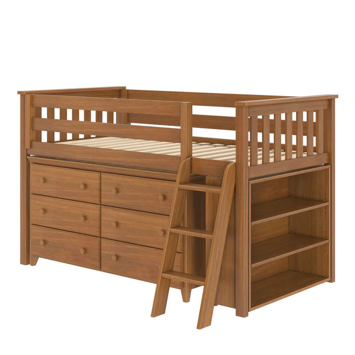 loft bed with dresser Max & Lily Twin Low Pull-Out Desk and Dressers supporting fair and safe labor practices and empowering workers to invest in their communities Jackpot Deluxe Twin Storage Loft
