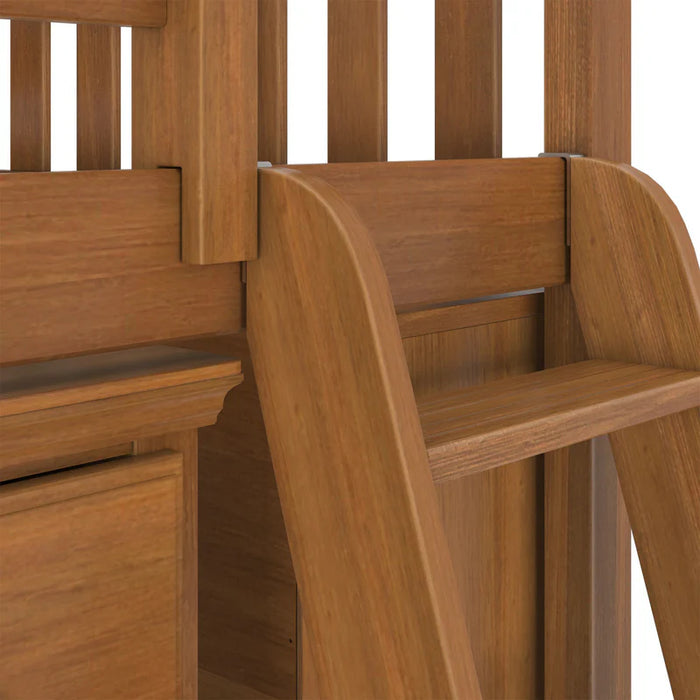 Jackpot Deluxe Twin Storage Loft Bed with Dresser and Bookcase