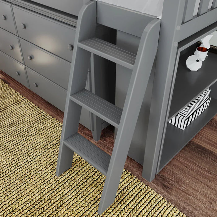 Jackpot Deluxe Twin Storage Loft Bed with Dresser and Bookcase