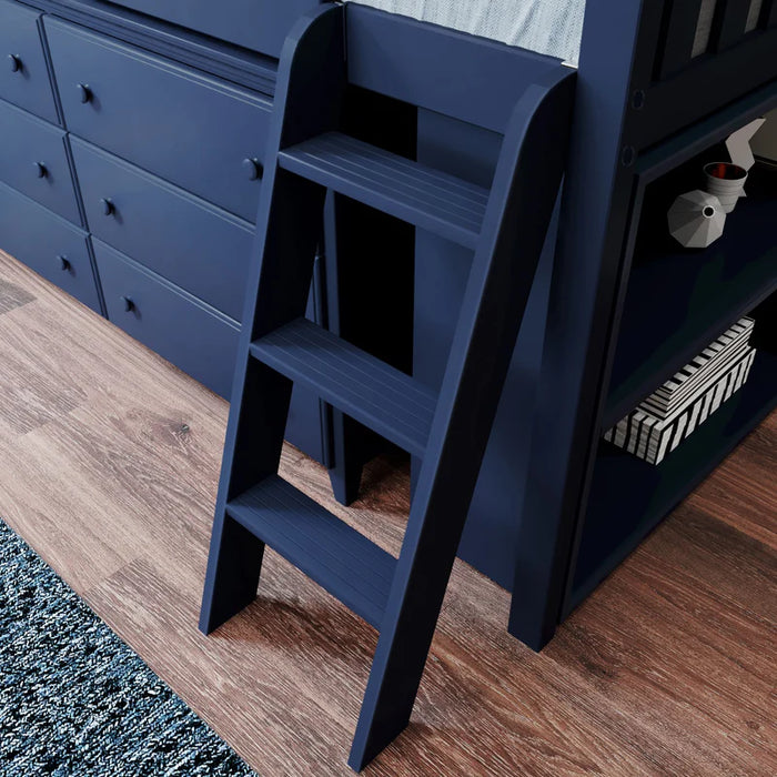 Jackpot Deluxe Twin Storage Loft Bed with Dresser and Bookcase