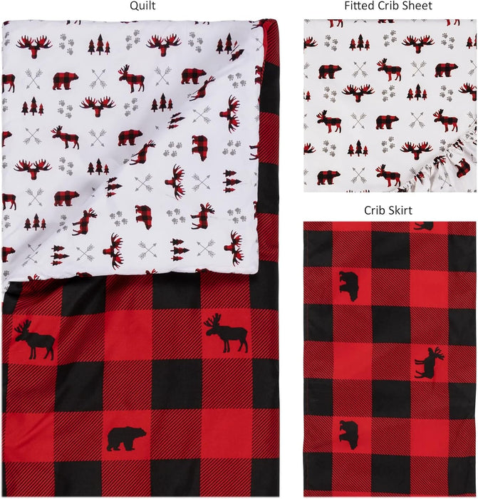 Sammy & Lou Buffalo Check 3 Piece Crib Bedding Set