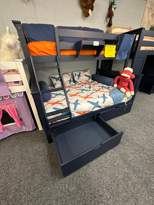 Clearance M3 Twin over Full Slat Bunk with Angle Ladder + Slat Rolls  400Lbs Rating on Each Bed