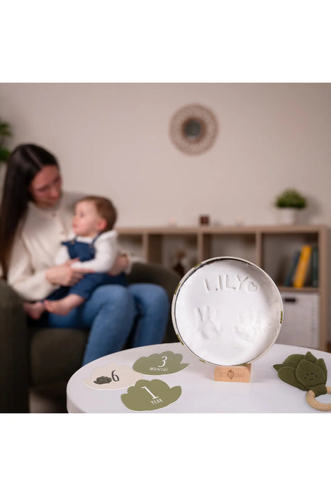 Birth Gift Set - Baby Handprint Kit, Comforter & Milestone Cards | Baby Shower Gift