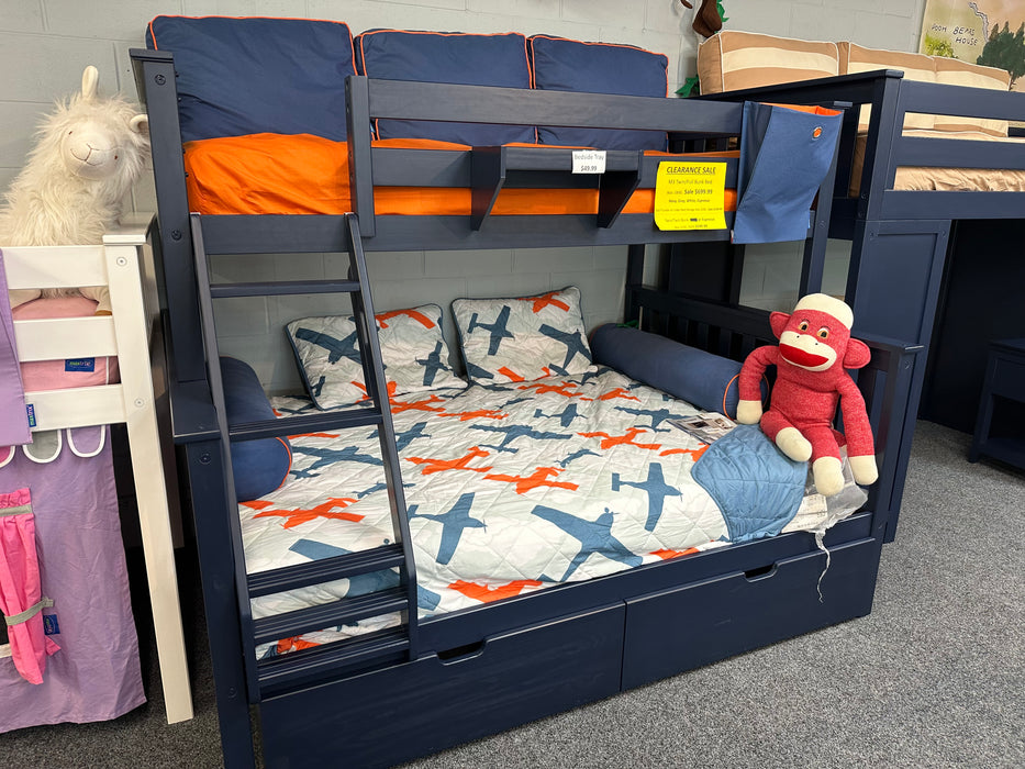 Clearance M3 Twin over Full Slat Bunk with Angle Ladder + Slat Rolls  400Lbs Rating on Each Bed