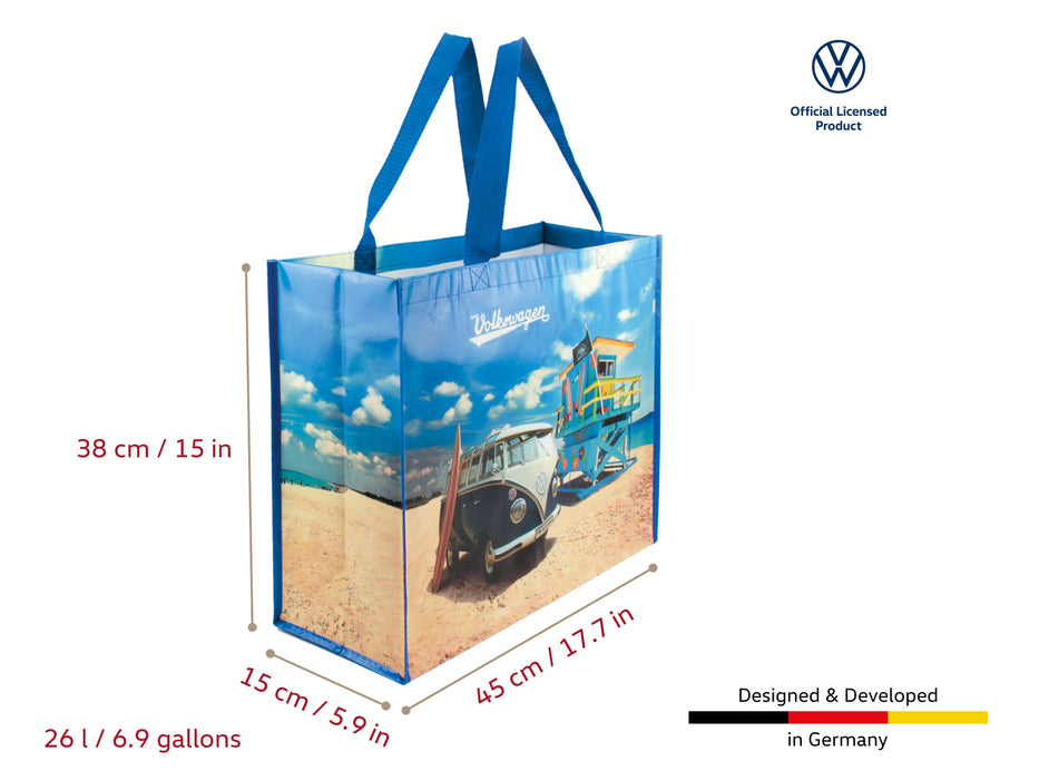 VW Bus Reuseable Large Bulk Foldable Shopper Bag - Beachlife