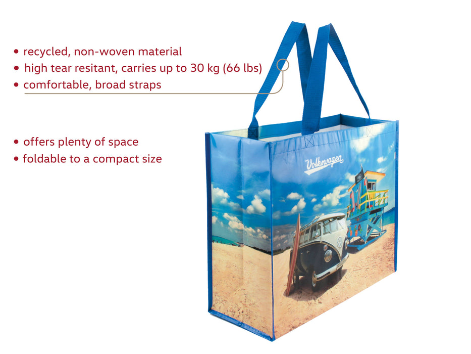 VW Bus Reuseable Large Bulk Foldable Shopper Bag - Beachlife