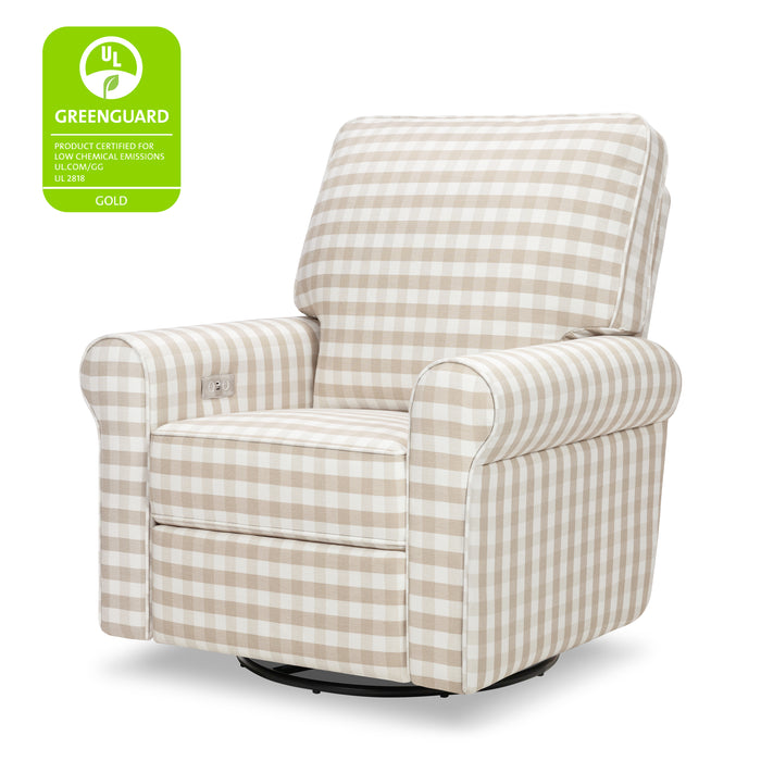 Monogram Power Monroe Recliner and Swivel Glider in Eco-Performance Fabric with USB port | Water Repellent & Stain Resistant