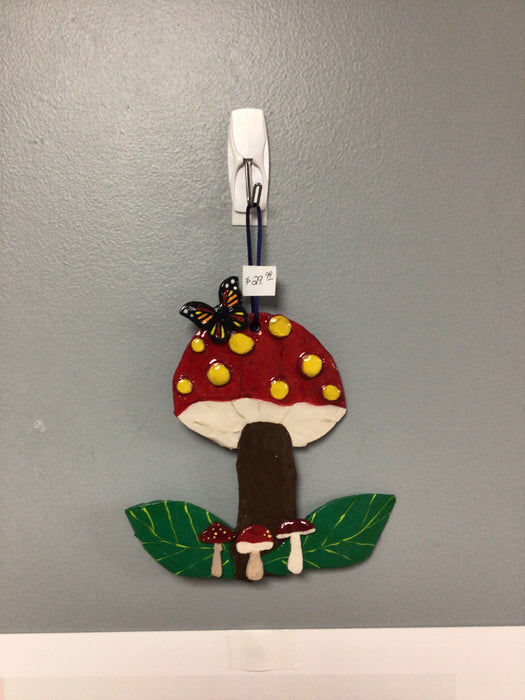 Small Ceramic Mushroom Wall Hanging