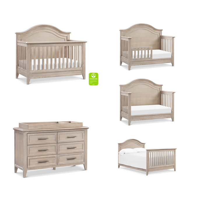 Monogram Beckett Curve Top Crib and Becket 6 Drawer Dresser Molly Monkey