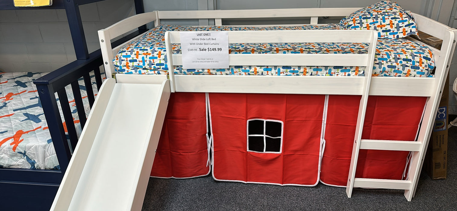 Clearance Canal House Twin Loft Bed with Slide