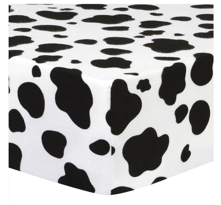 Cow Print Deluxe Flannel Fitted Crib Sheet  FREE SHIPPING