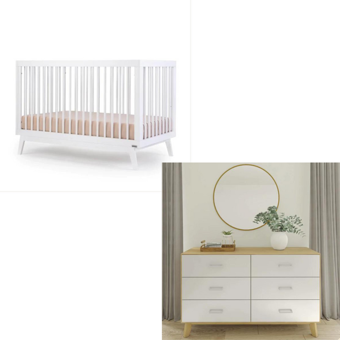 dadada Soho Collection Crib and Scandinavian Dresser