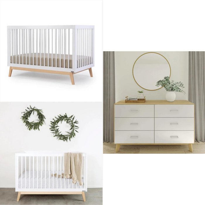 dadada Soho Collection Crib and Scandinavian Dresser