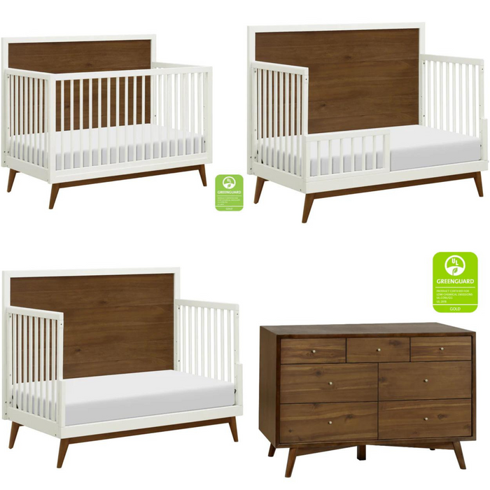 Babyletto Palma 4 in 1 Crib Toddler Rail and Double Dresser
