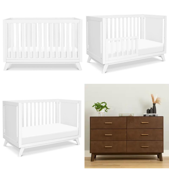Otis Collection. Crib And Scandinavian Double Dresser