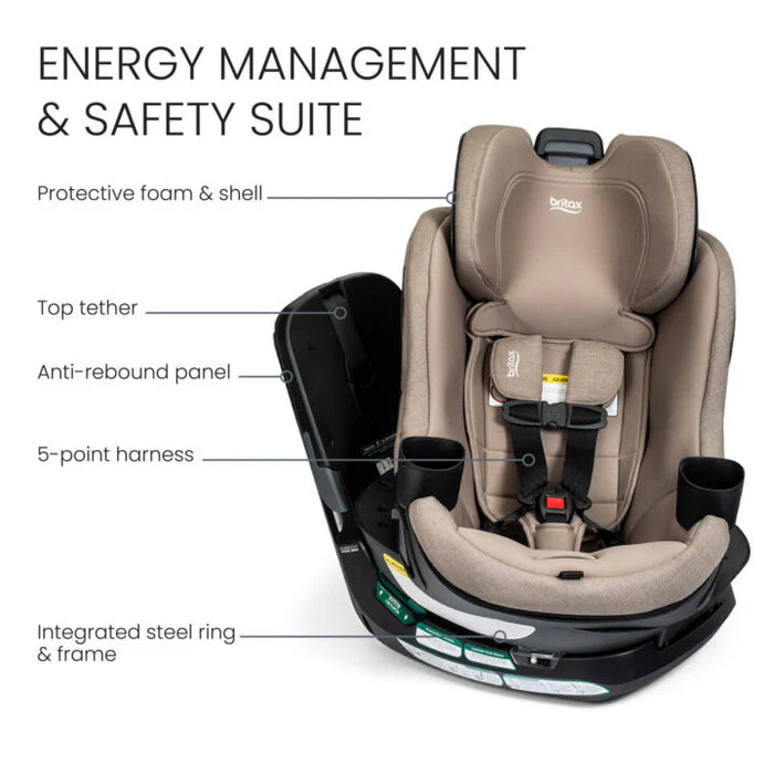 britax car seat 5 point harness Britax Galaxy 360 Slim Rotating Convertible Car Seat Teak