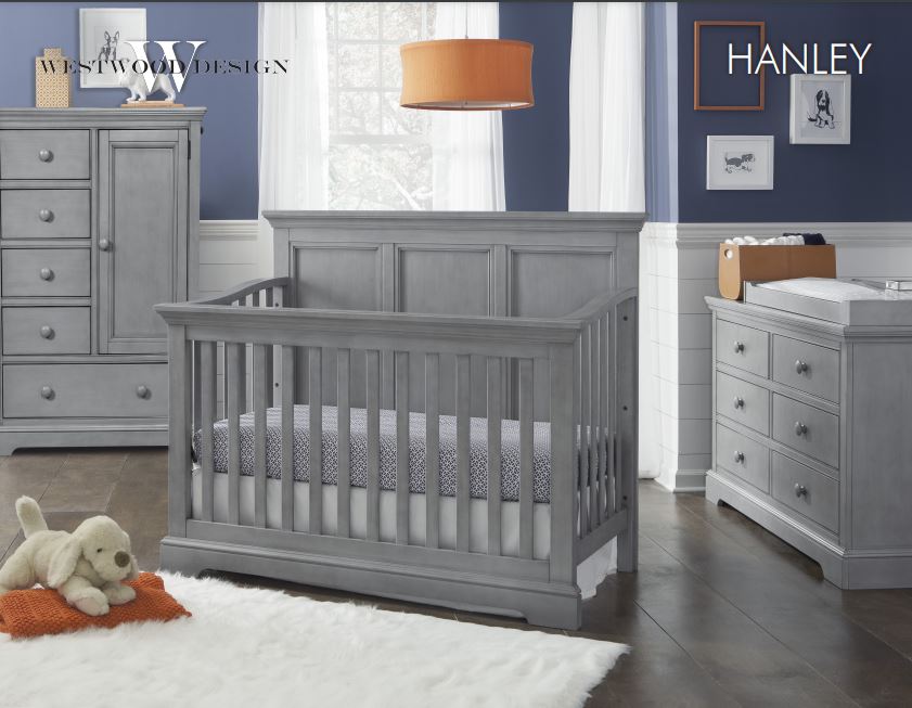 Westwood Baby Hanley Full Bed Rails Cashew, Cloud Gray, and White Chalk