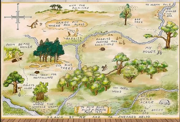 Hundred Acre Banner for Wall Decor Pooh Bear