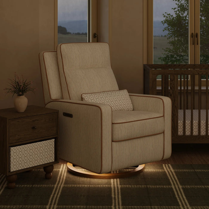 Babyletto Sigi Pro Power Recliner and Swivel Glider with Power Adjustable Headrest and Lumbar Support by Nate Berkus