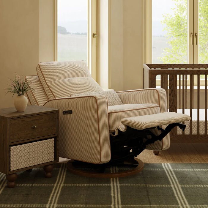 Babyletto Sigi Pro Power Recliner and Swivel Glider with Power Adjustable Headrest and Lumbar Support by Nate Berkus