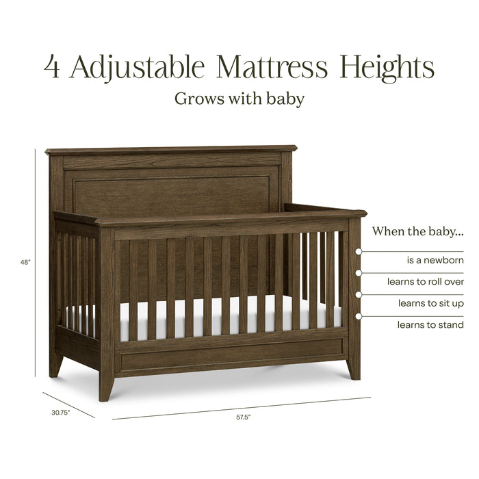 Monogram Barrow Rustic 4-in-1  Convertible Flat Top Crib