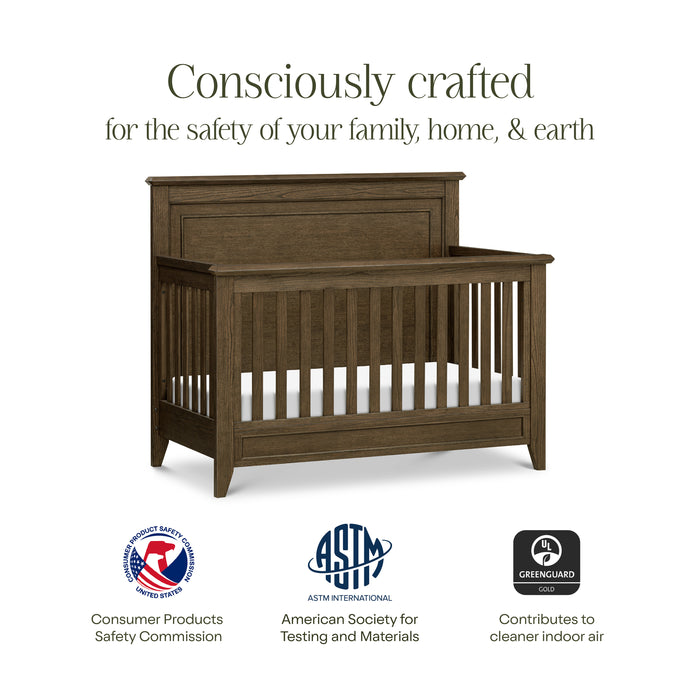 Monogram Barrow Rustic 4-in-1  Convertible Flat Top Crib