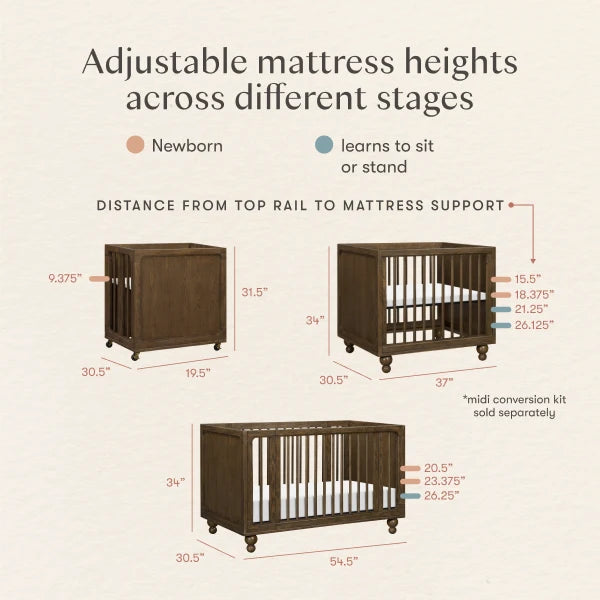 Babyletto Astre All-Stages® 8-in-1 Crib with Bassinet & Toddler Bed Kits by Nate Berkus
