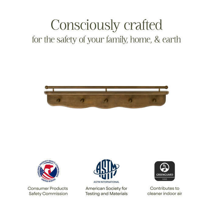 Namesake Liberty 31" Wall Shelf with Hooks