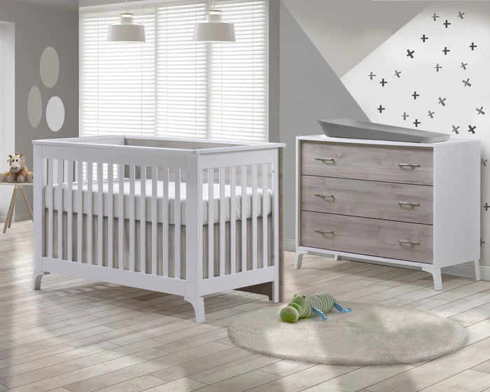 Tulip Metro Convertible Crib and 3 Drawer Dresser