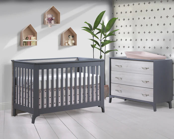 Tulip Metro Convertible Crib and 3 Drawer Dresser