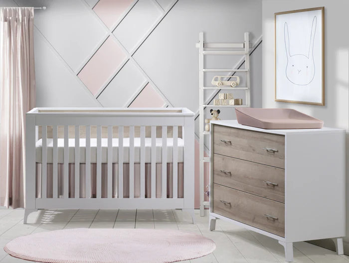 Tulip Metro Convertible Crib and 3 Drawer Dresser