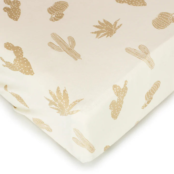 L'ovedbaby Organic Fitted Crib Sheet in Buttercream Cactus