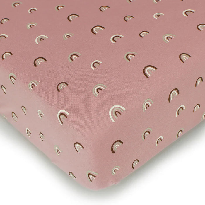 L'ovedbaby Organic Fitted Crib Sheet in Mauve Rainbow