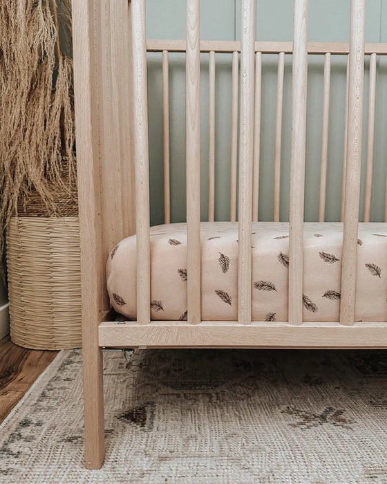 L'ovedbaby Organic Fitted Crib Sheet in Oatmeal Feather