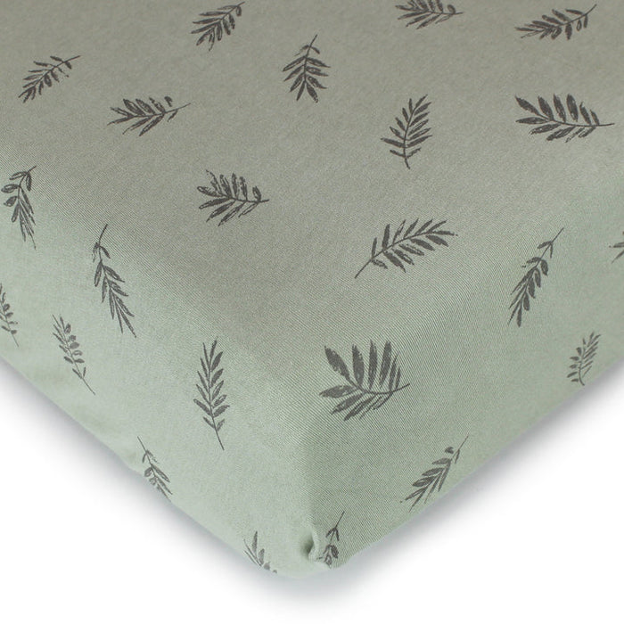 L'ovedbaby Organic Fitted Crib Sheet in Seafoam Fern