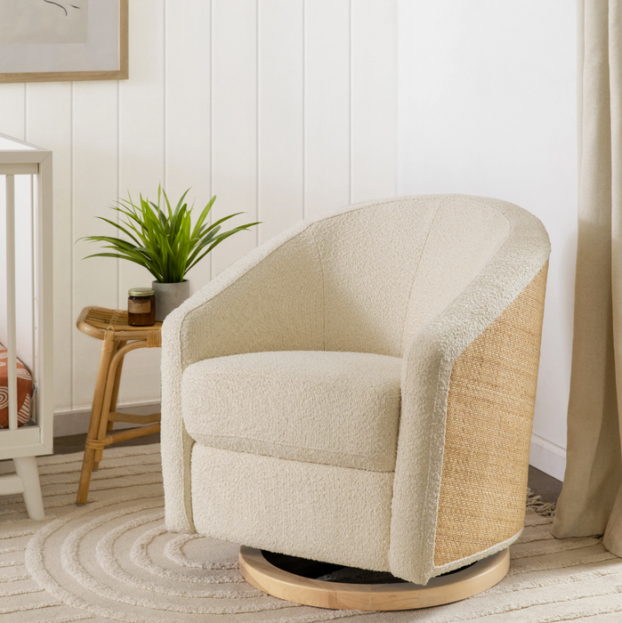 Babyletto Madison Swivel Glider in Boucle and Cane