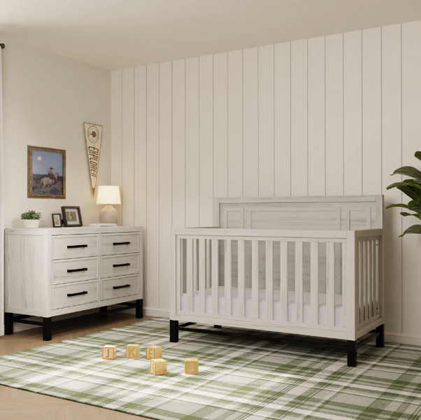 mini crib and dresser set Clearance Newbern 4 in Crib & Double Dresser in White Driftwood Finish —  Molly Monkey