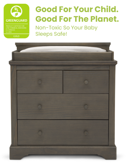 Simmons Kids Paloma 4 Drawer Dresser with Changing Top and Interlocking Drawers