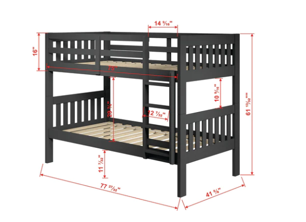 Canal House Twin Twin Mission Bunk Bed