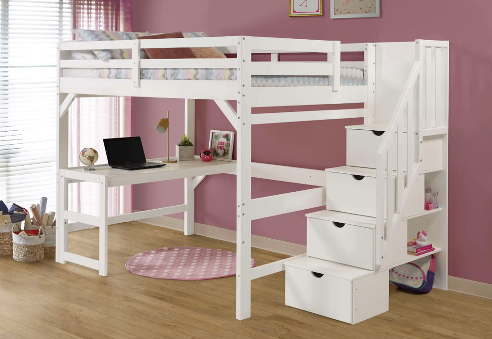 Innovations Full Size Staircase Loft Bed with Desk **400lbs Rating on Each Bed