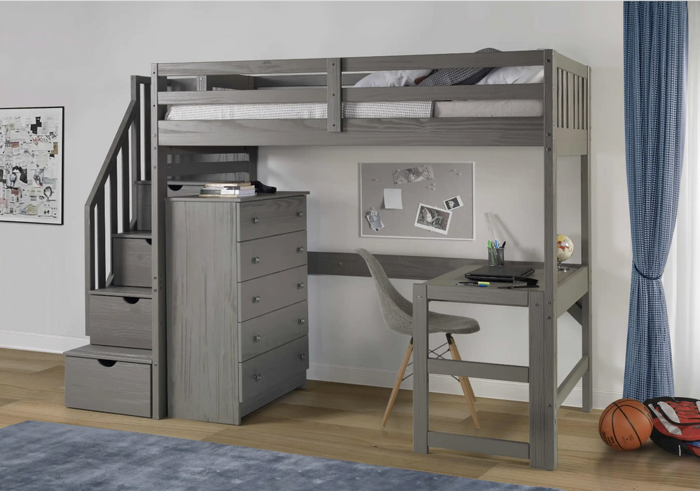 Innovations Twin Size Staircase Loft Bed with Desk**400lbs Rating