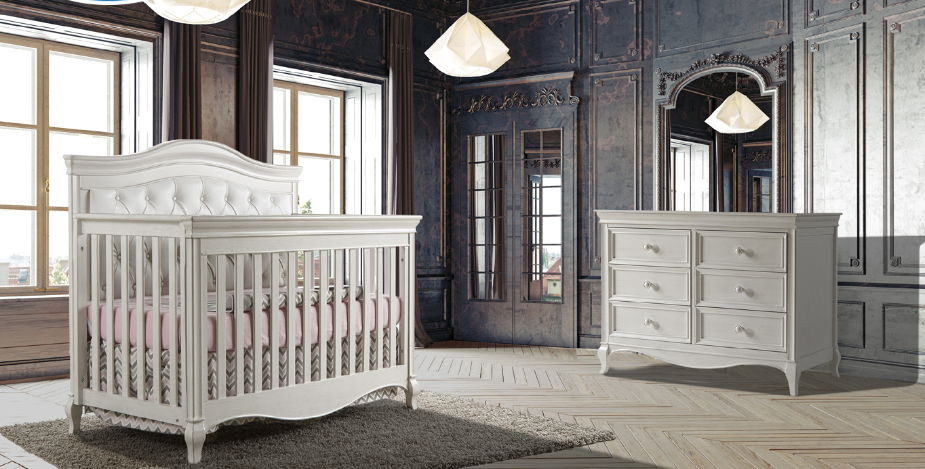 Pali Diamante Forever Crib in Vintage White