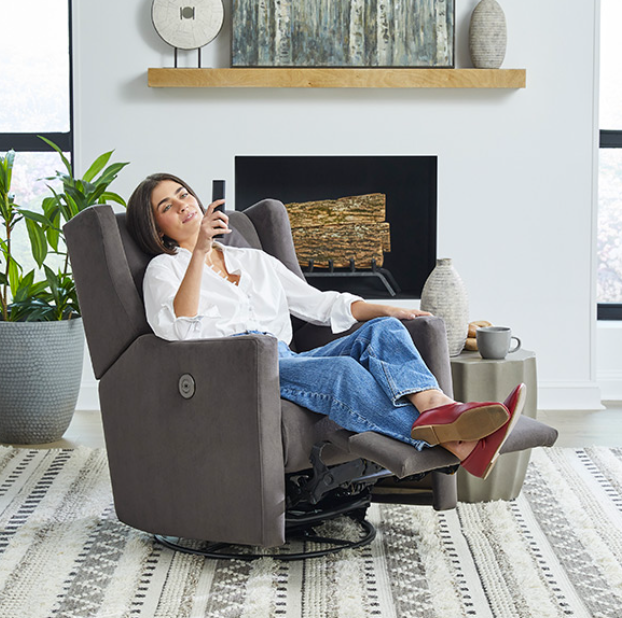 Best Chairs LILLIAN Modern Styled Swivel Glider Recliner