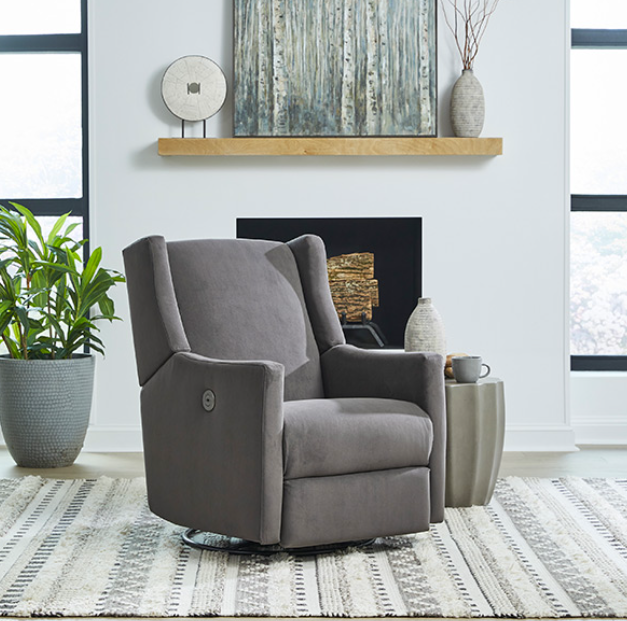 Best Chairs LILLIAN Modern Styled Swivel Glider Recliner