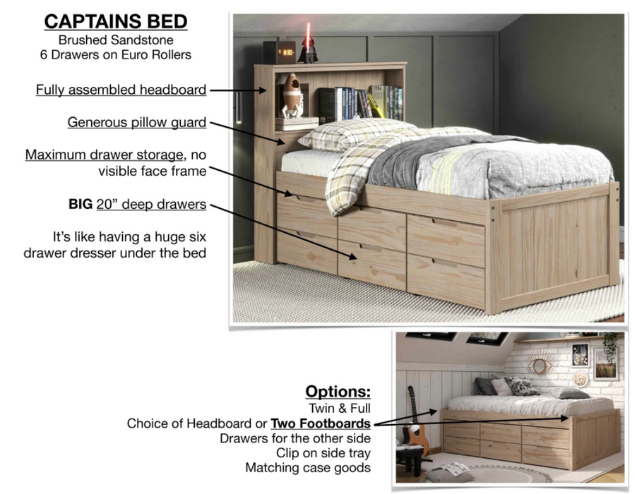 Innovations Sandstone Captains Bed