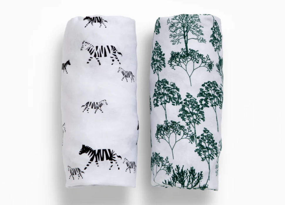 Modern Safari Fitted Crib Sheets - 2 Pack