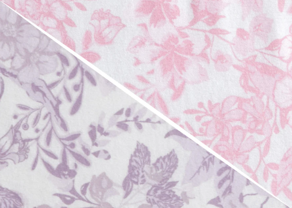 Pastel Floral Fitted Crib Sheets - 2 Pack